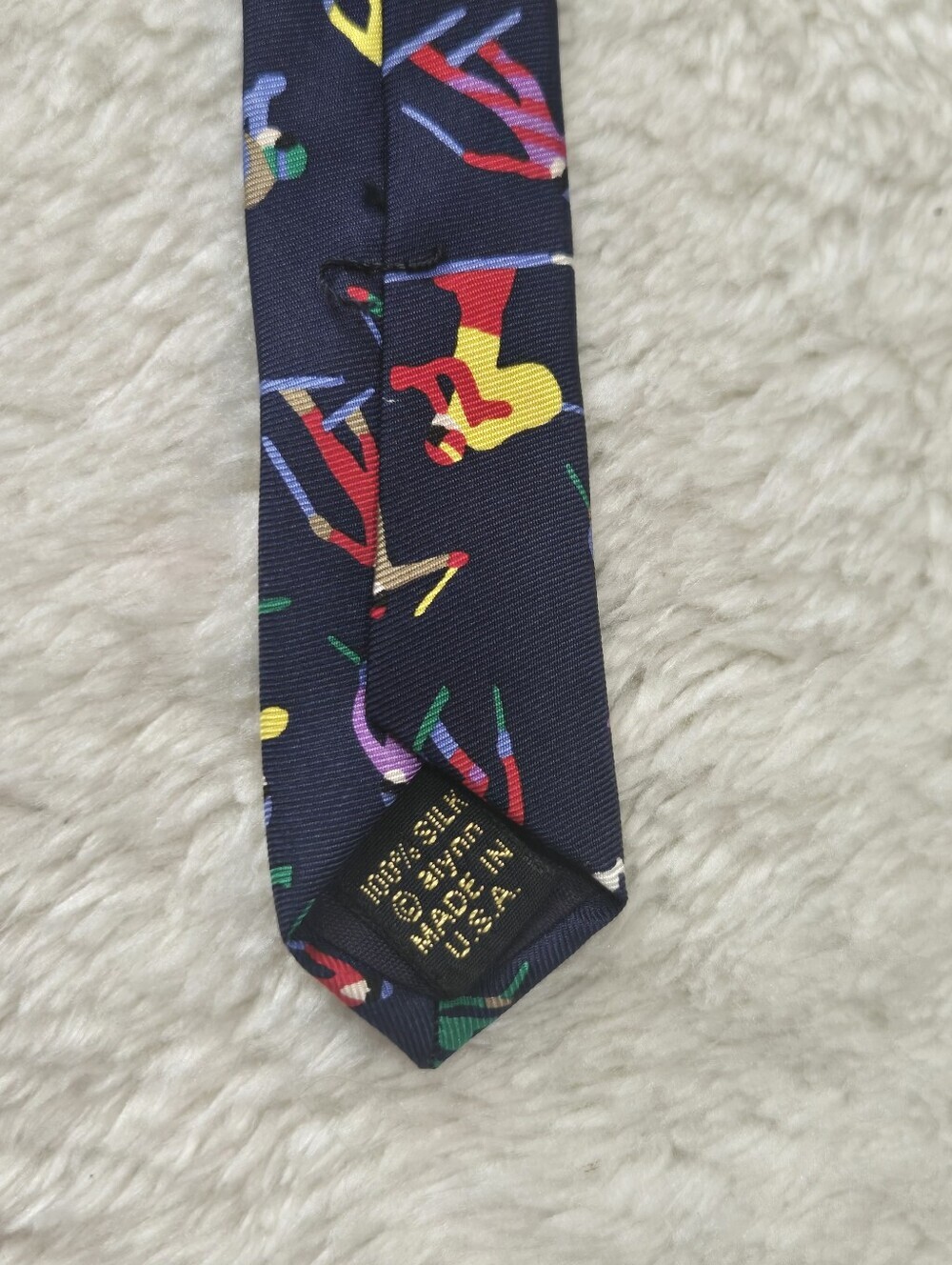 Allyn Neckwear "Downhill" Alpine Ski 100% Silk Tie, Made in USA - Picture 4 of 5